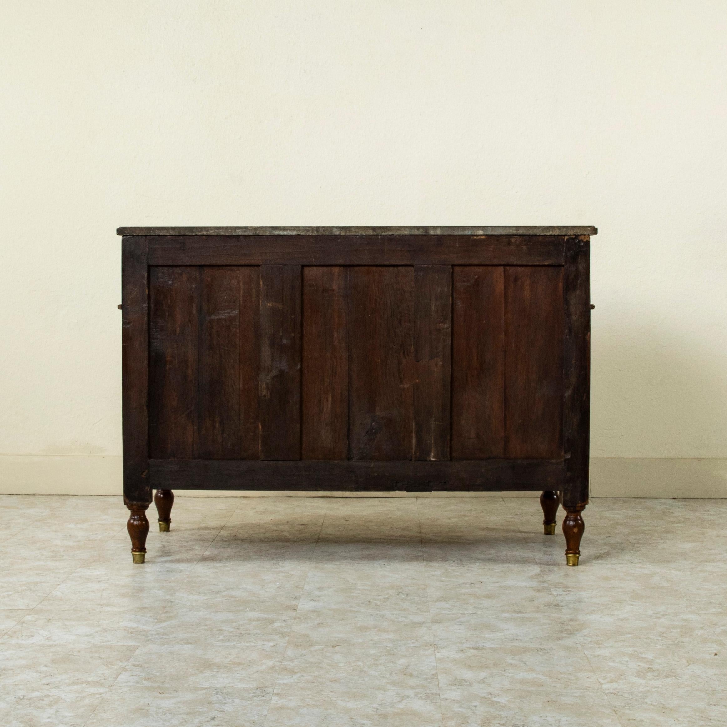 Late 18th Century French Louis XVI Period Walnut Commode, Chest with Marble Top 1