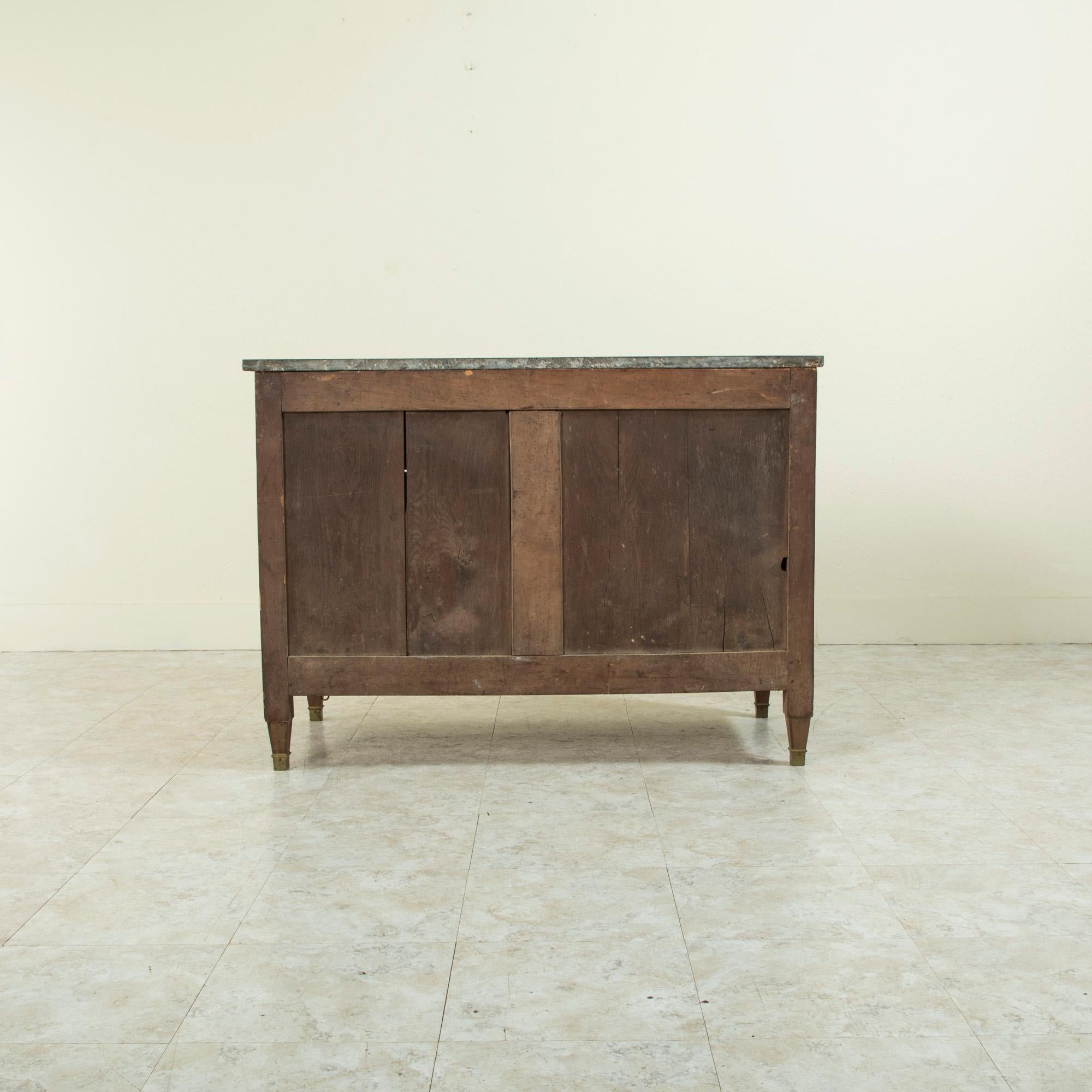 Late 18th Century French Louis XVI Period Walnut Commode or Chest, Marble Top 1