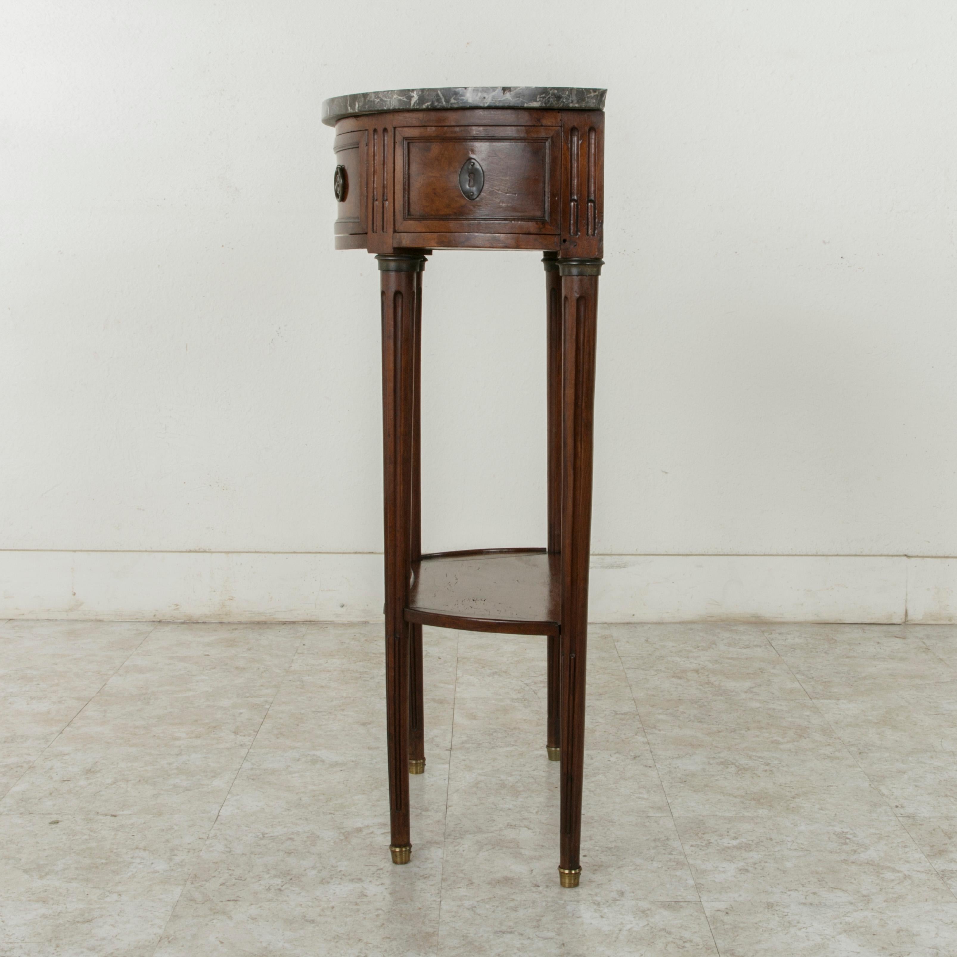Late 18th Century French Louis XVI Period Walnut Console Table with Marble Top 1
