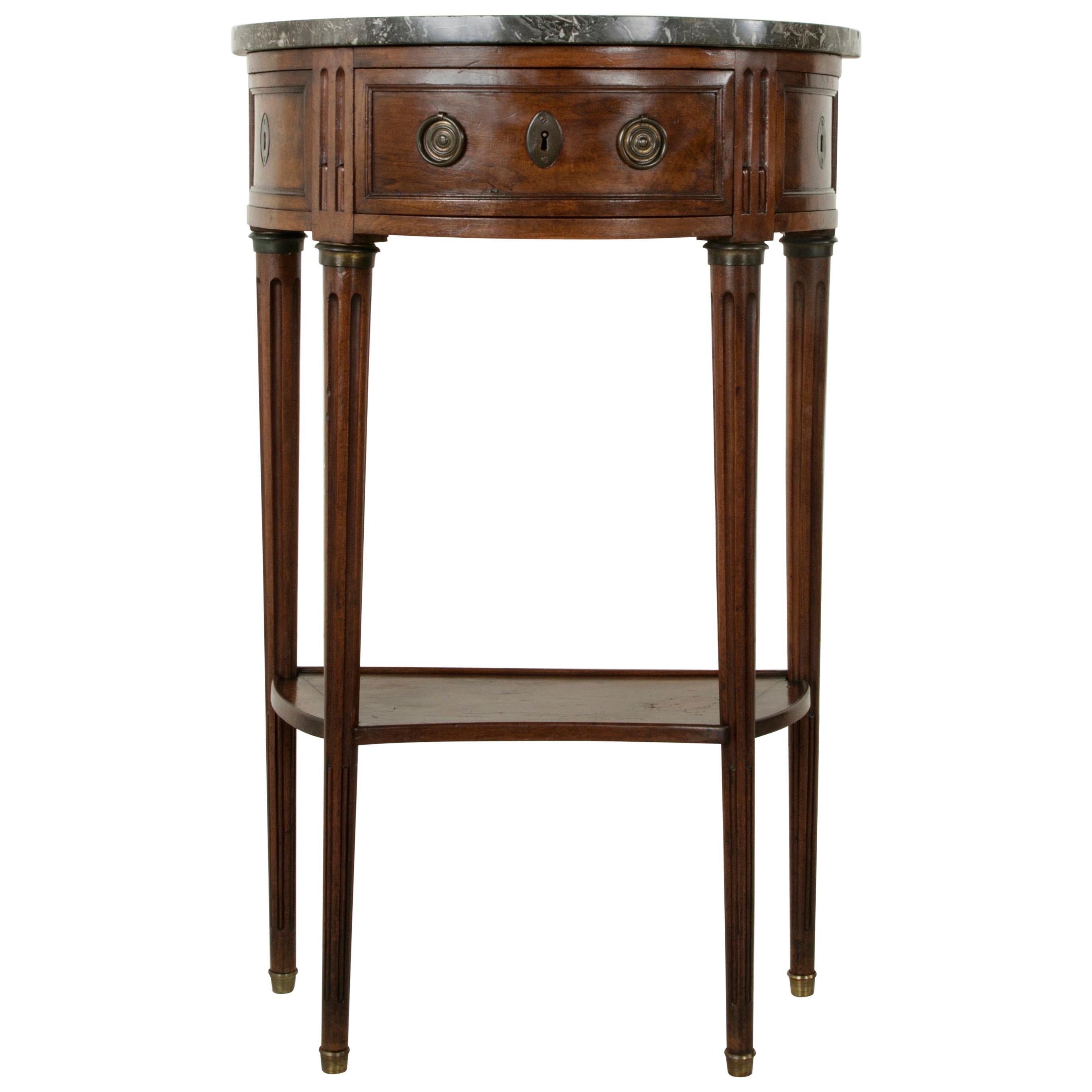 Late 18th Century French Louis XVI Period Walnut Console Table with Marble Top