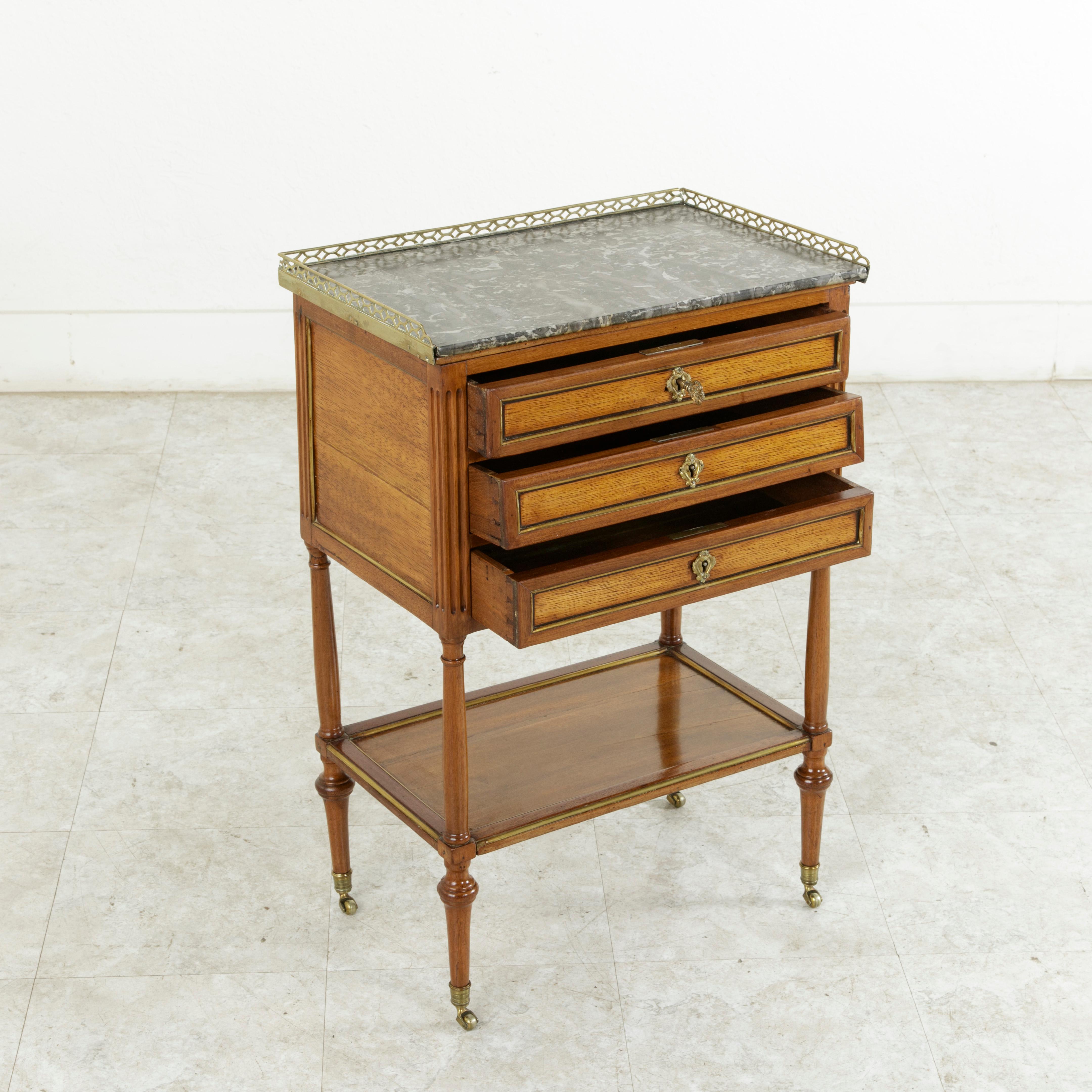 Late 18th Century French Louis XVI Period Walnut Jewelry Chest or Nightstand 7