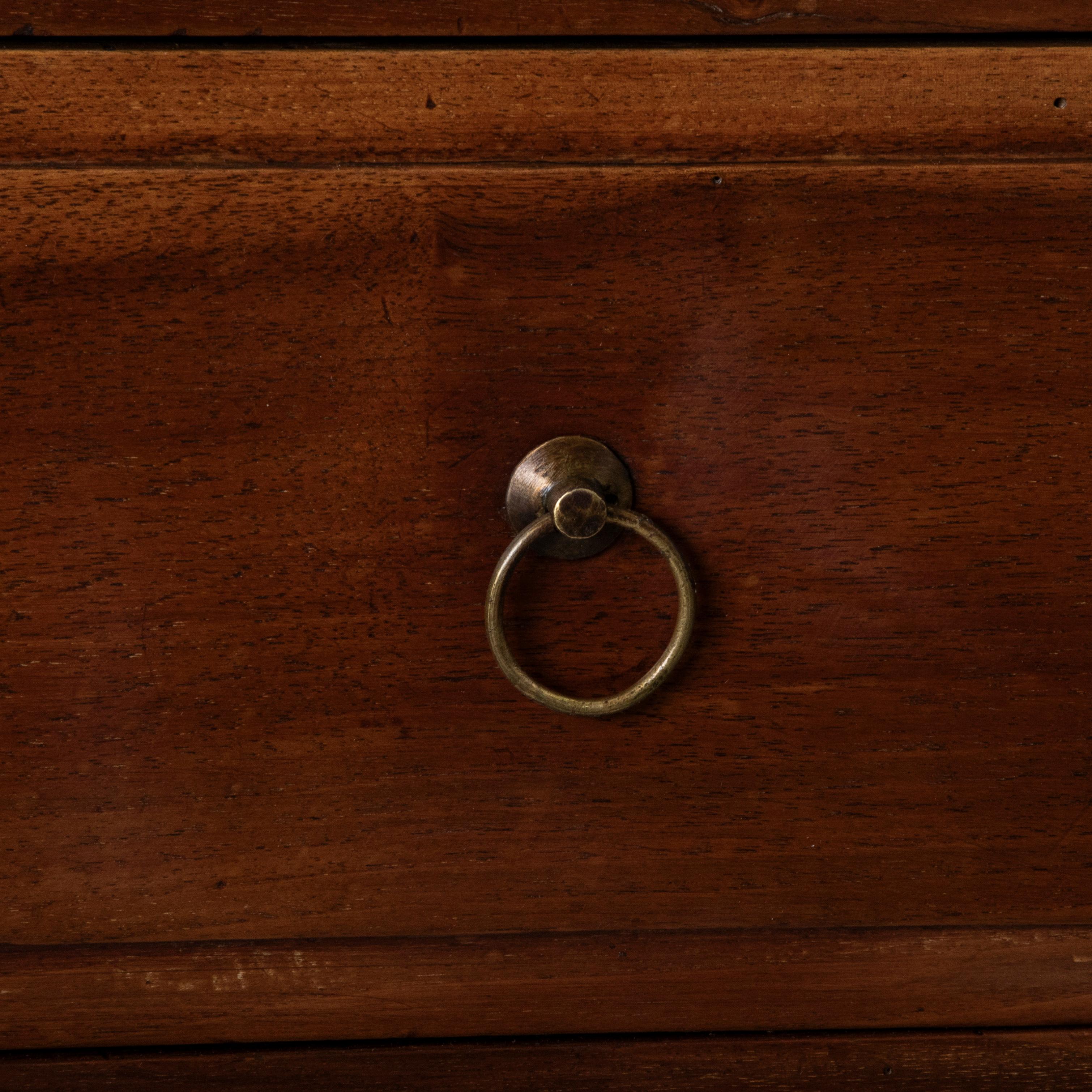 Late 18th Century French Louis XVI Period Walnut Semainier Chest, Bronze Details in vendita 4
