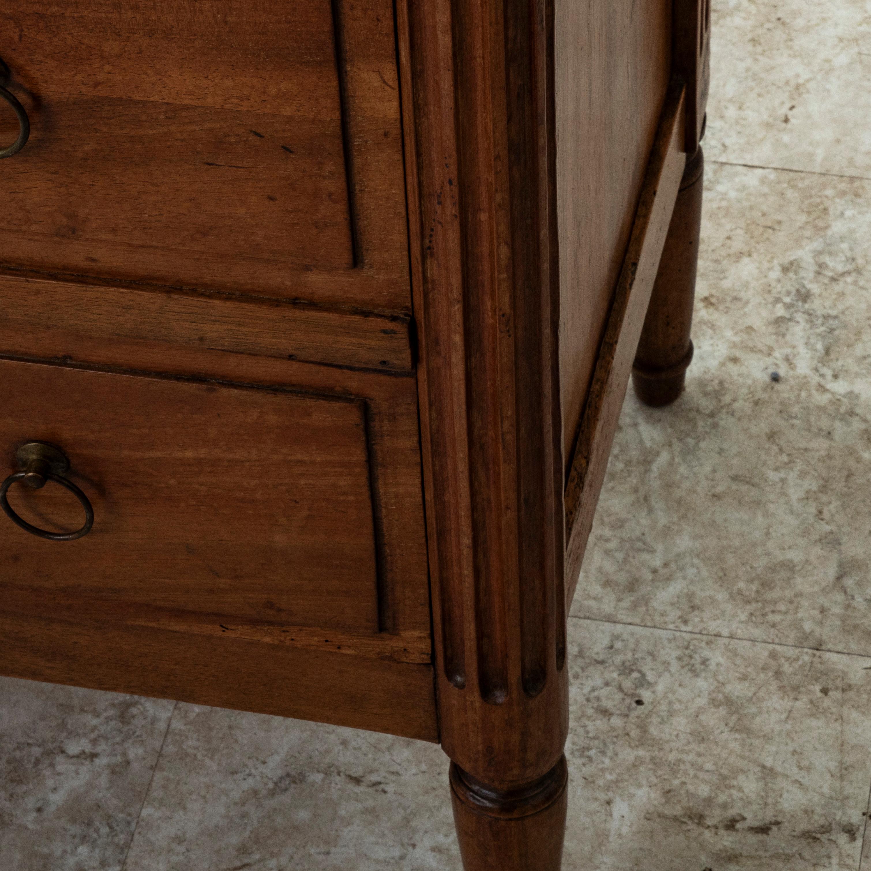 Late 18th Century French Louis XVI Period Walnut Semainier Chest, Bronze Details in vendita 8