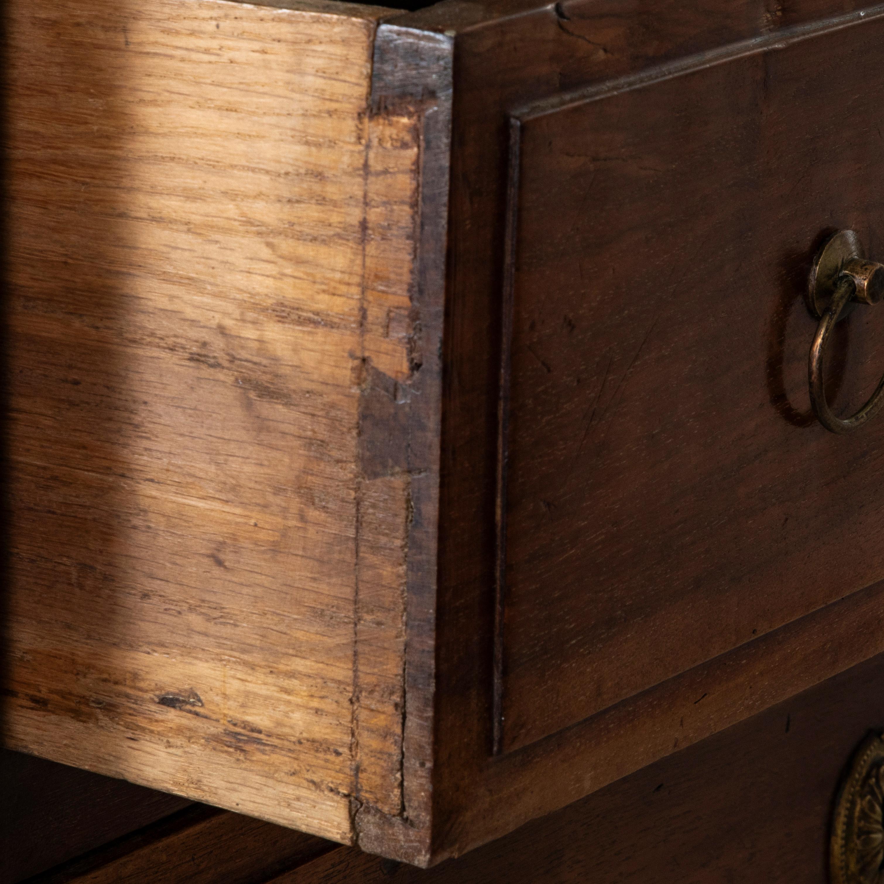 Late 18th Century French Louis XVI Period Walnut Semainier Chest, Bronze Details in vendita 1