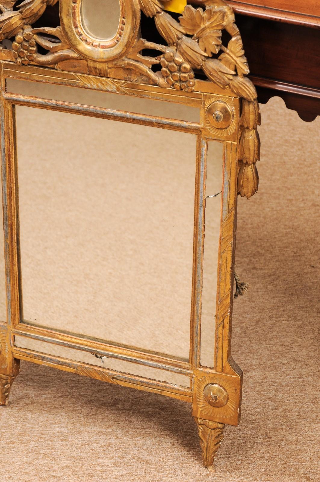 Spätes 18. Jahrhundert Französisch Louis XVI provenzalischen Giltwood Spiegel im Angebot 1