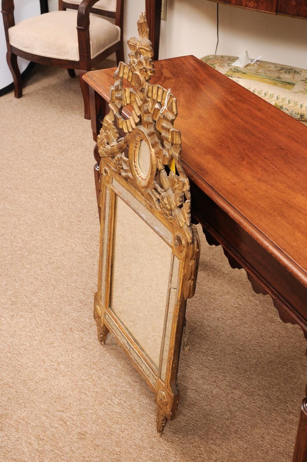 Spätes 18. Jahrhundert Französisch Louis XVI provenzalischen Giltwood Spiegel im Angebot 2