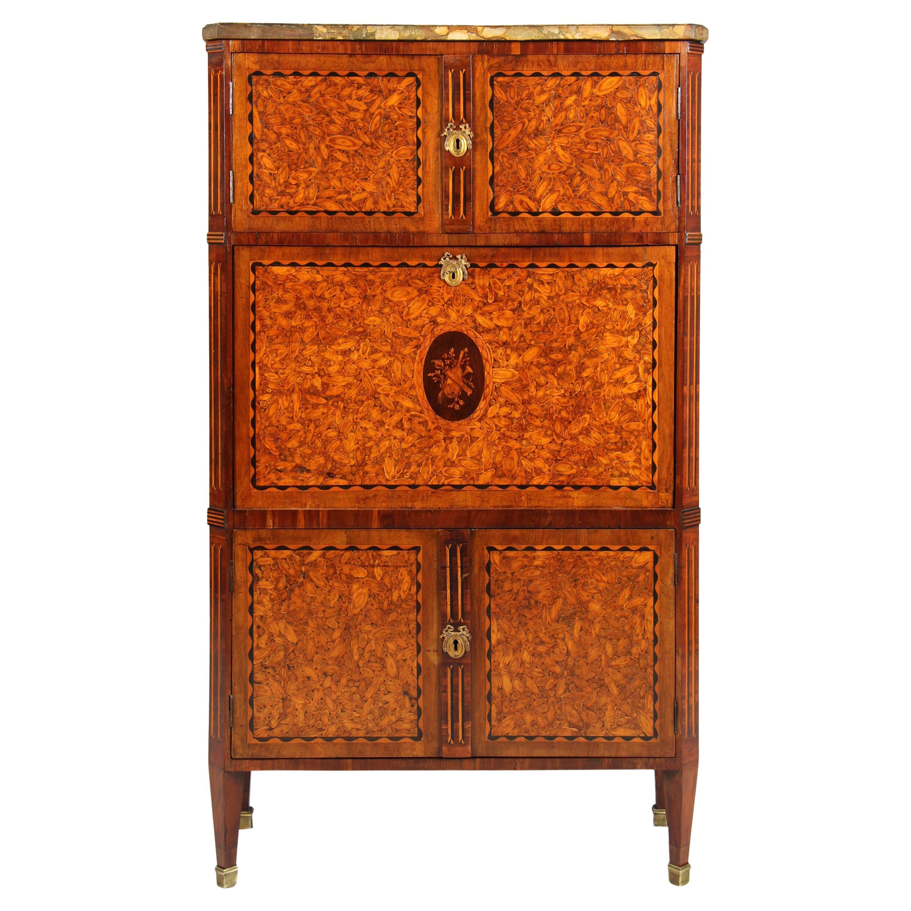 Late 18th Century French Louis XVI Secretaire with Oyster Veneer, circa 1785
