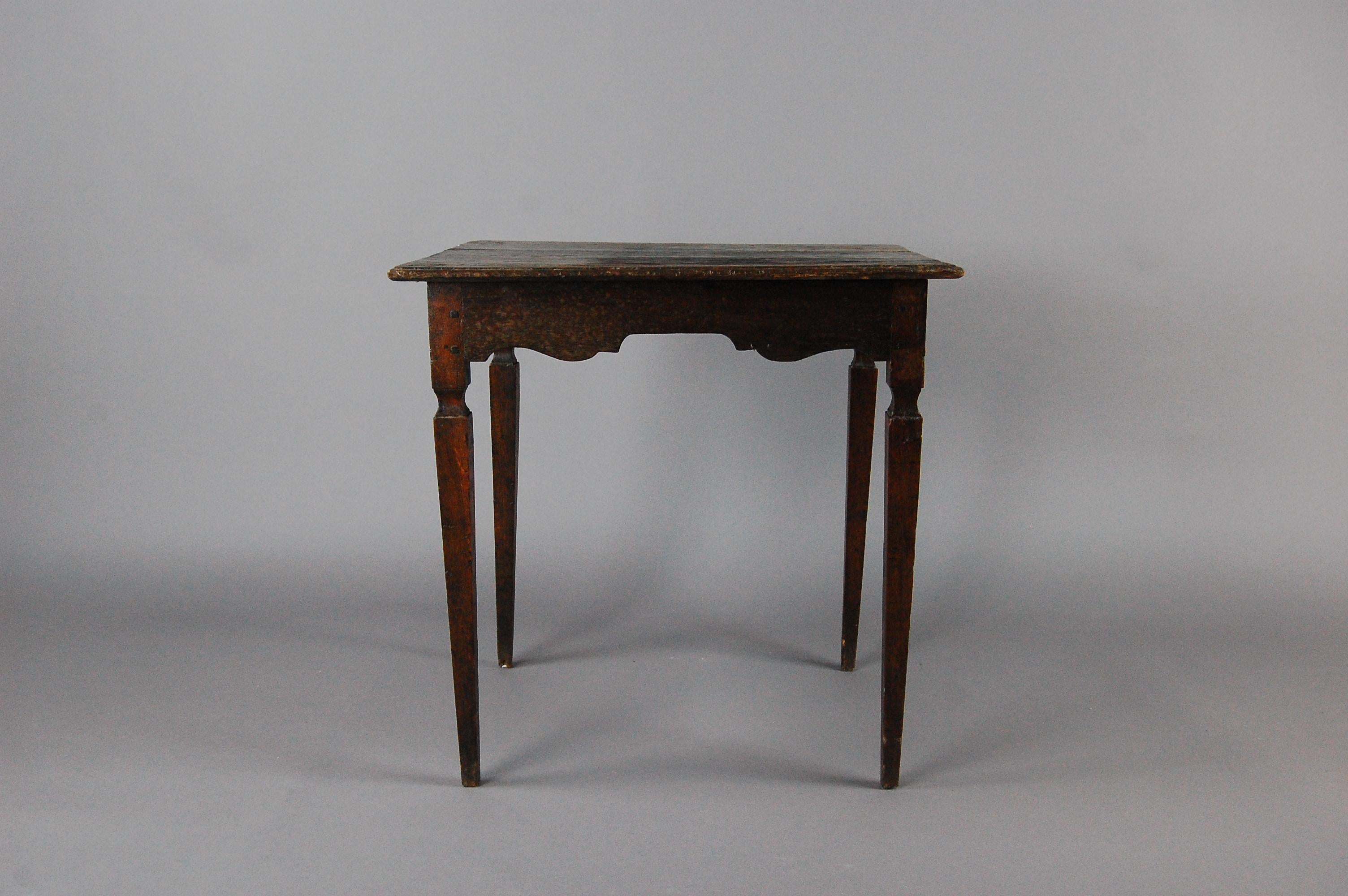Untouched Louis XVI period side table, wonderful wear and patina. France, circa 1780.
   