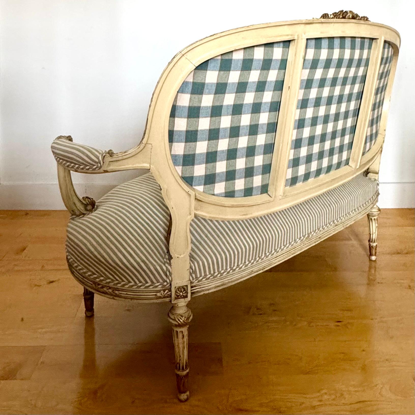 Tappezzeria Canapè / Divano imbottito francese Luigi XVI della fine del XVIII secolo