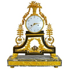 Antique Late 18th Century French Marble and Gilt Bronze Clock