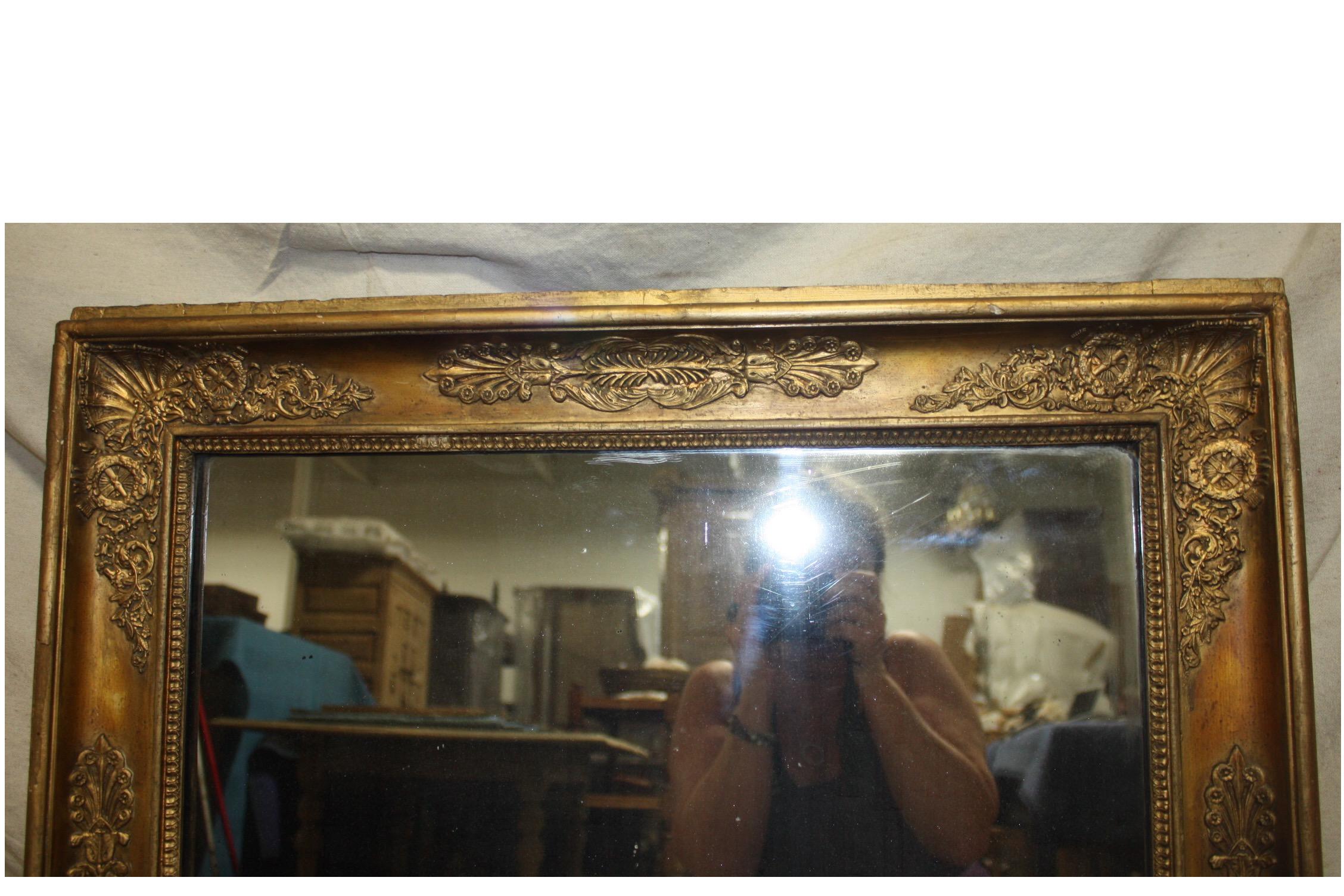 Mercury Glass Late 18th Century French Mirror For Sale