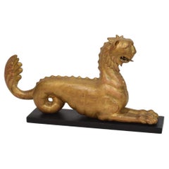 Late 18th Century French Neoclassical Hand Carved Giltwood Mythical Figure Late 18th Century French Neoclassical Hand Carved Giltwood Mythical Figure