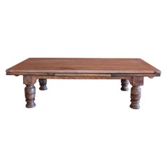 Antique Late 18th Century French Oak Expandable Coffee Table