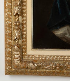 Olio su tela francese della fine del XVIII secolo Ritratto di signora