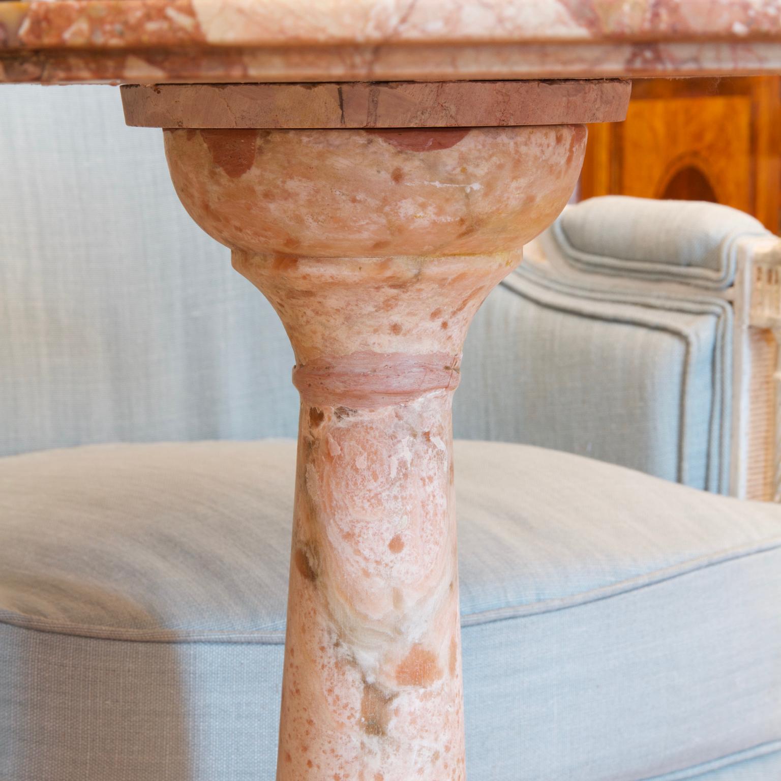 Late 18th Century French or Italian Louis XVI Red Marble Center or Garden Table In Good Condition In Berlin, DE