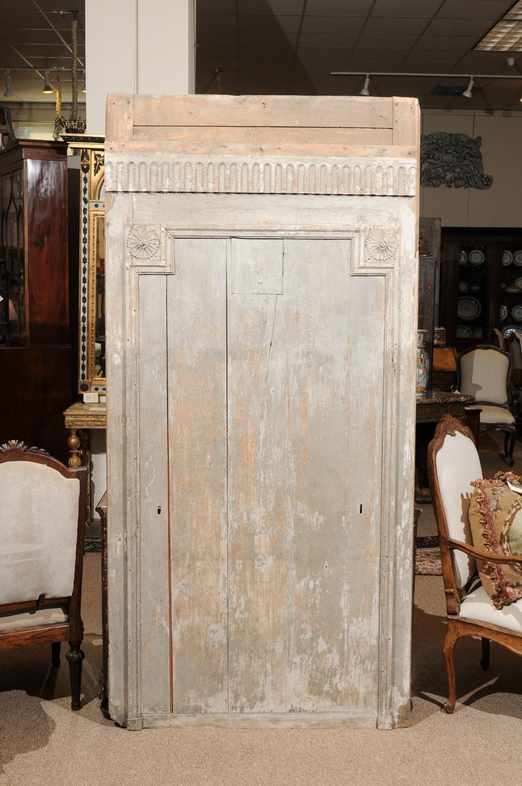 Late 18th Century French Painted Architectural Panel In Fair Condition For Sale In Atlanta, GA