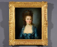 Late 18th Century, French Portrait of a Young Woman in a Blue Dress