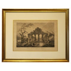 Stampa francese della fine del XVIII secolo "Tempio erastilo Périptère de Pestum"