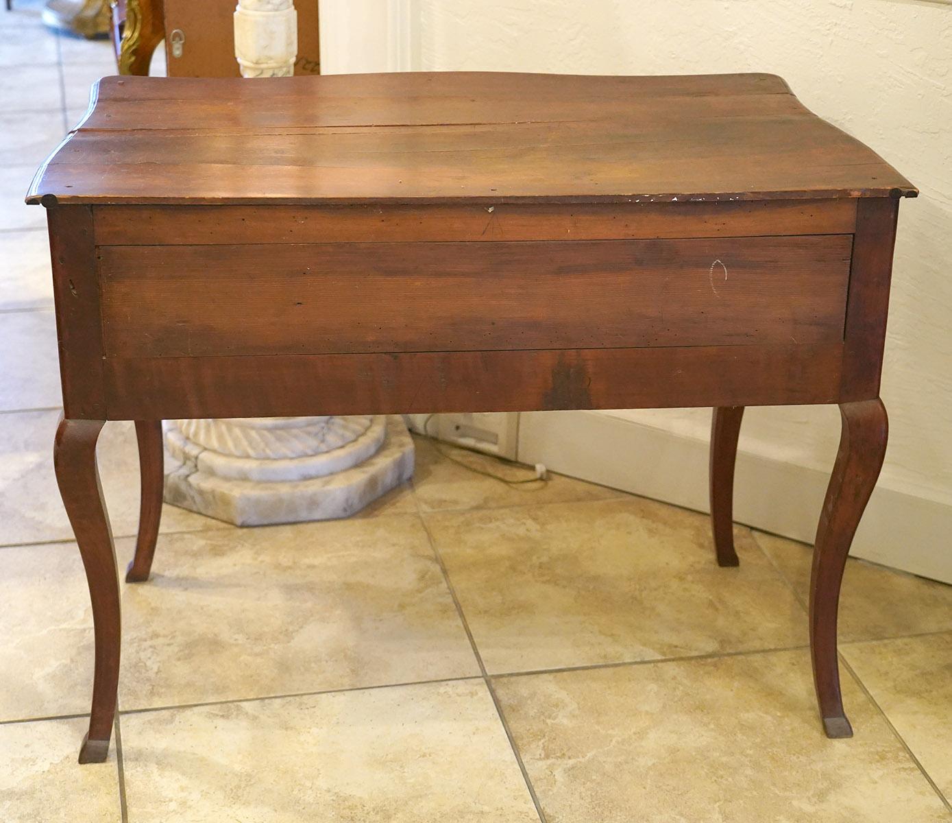 Late 18th Century French Provincial Cherry Serpentine One Drawer Console Table 8