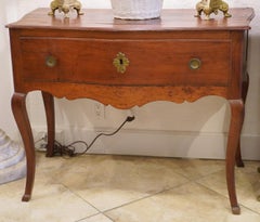 Late 18th Century French Provincial Cherry Serpentine One Drawer Console Table