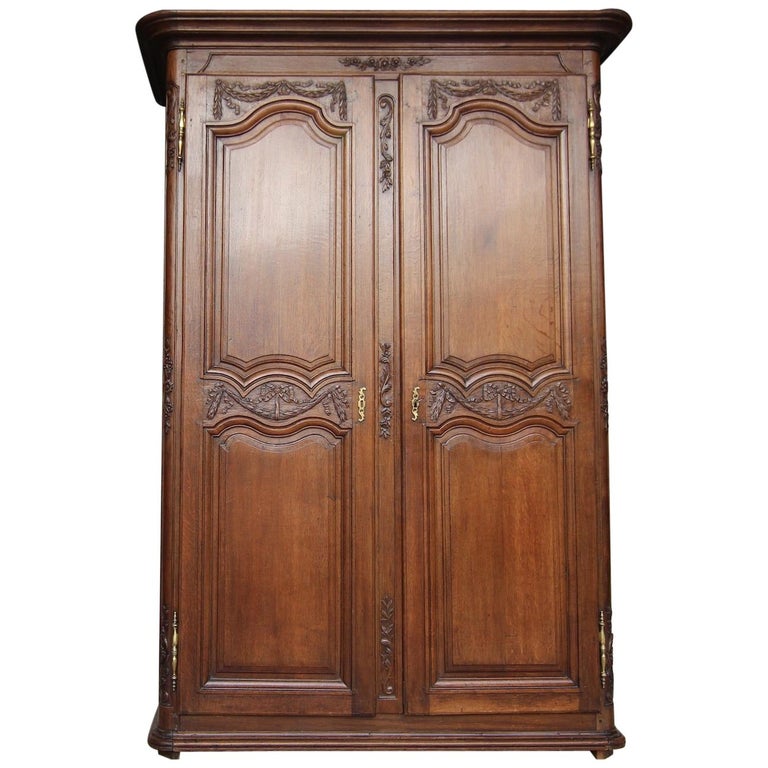 Late 18th Century French Provincial Louis XVI Cabinet or Armoire made of  Oak For Sale at 1stDibs
