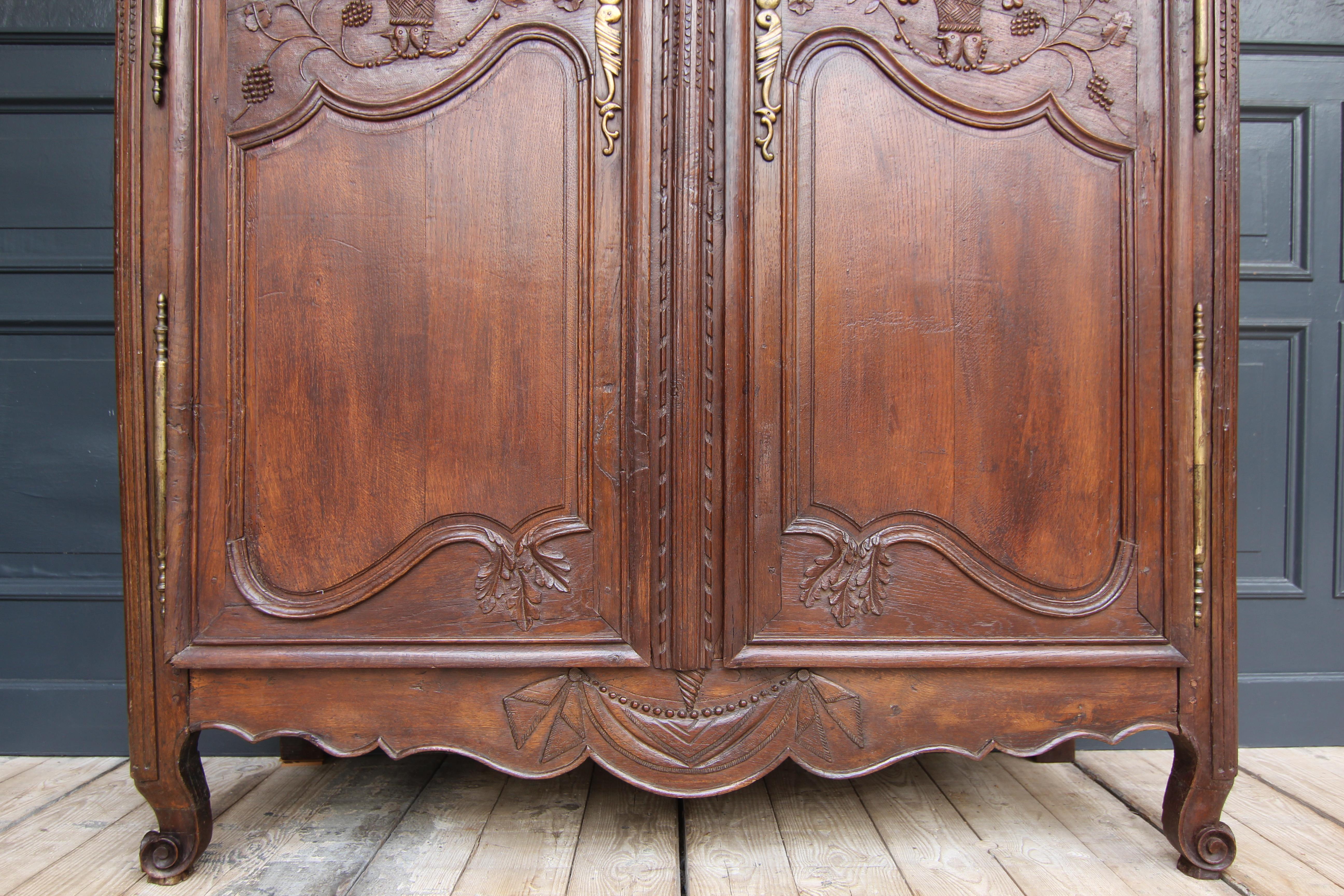 Late 18th Century French Provincial Marriage Armoire or Cabinet 14