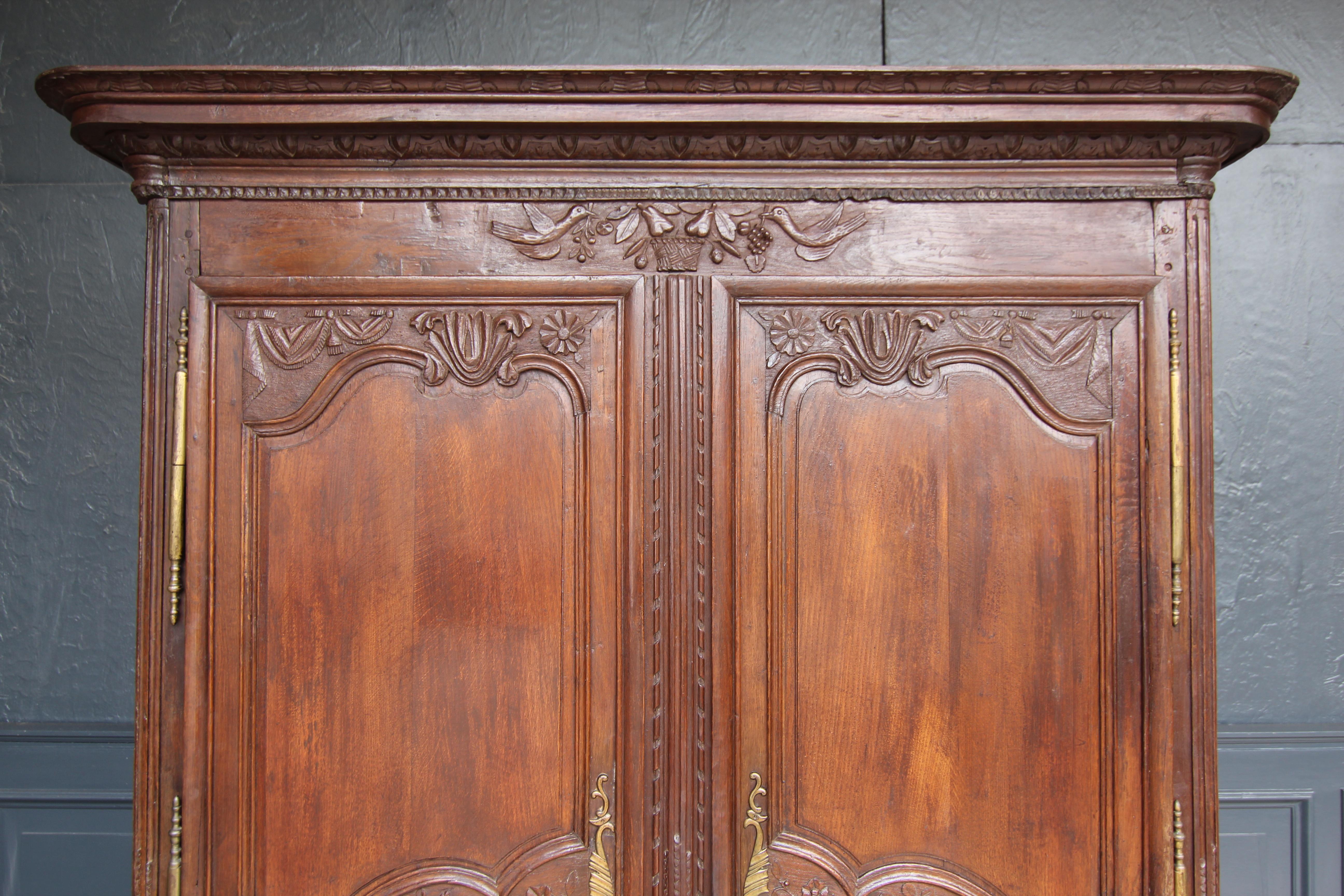 Late 18th Century French Provincial Marriage Armoire or Cabinet 16