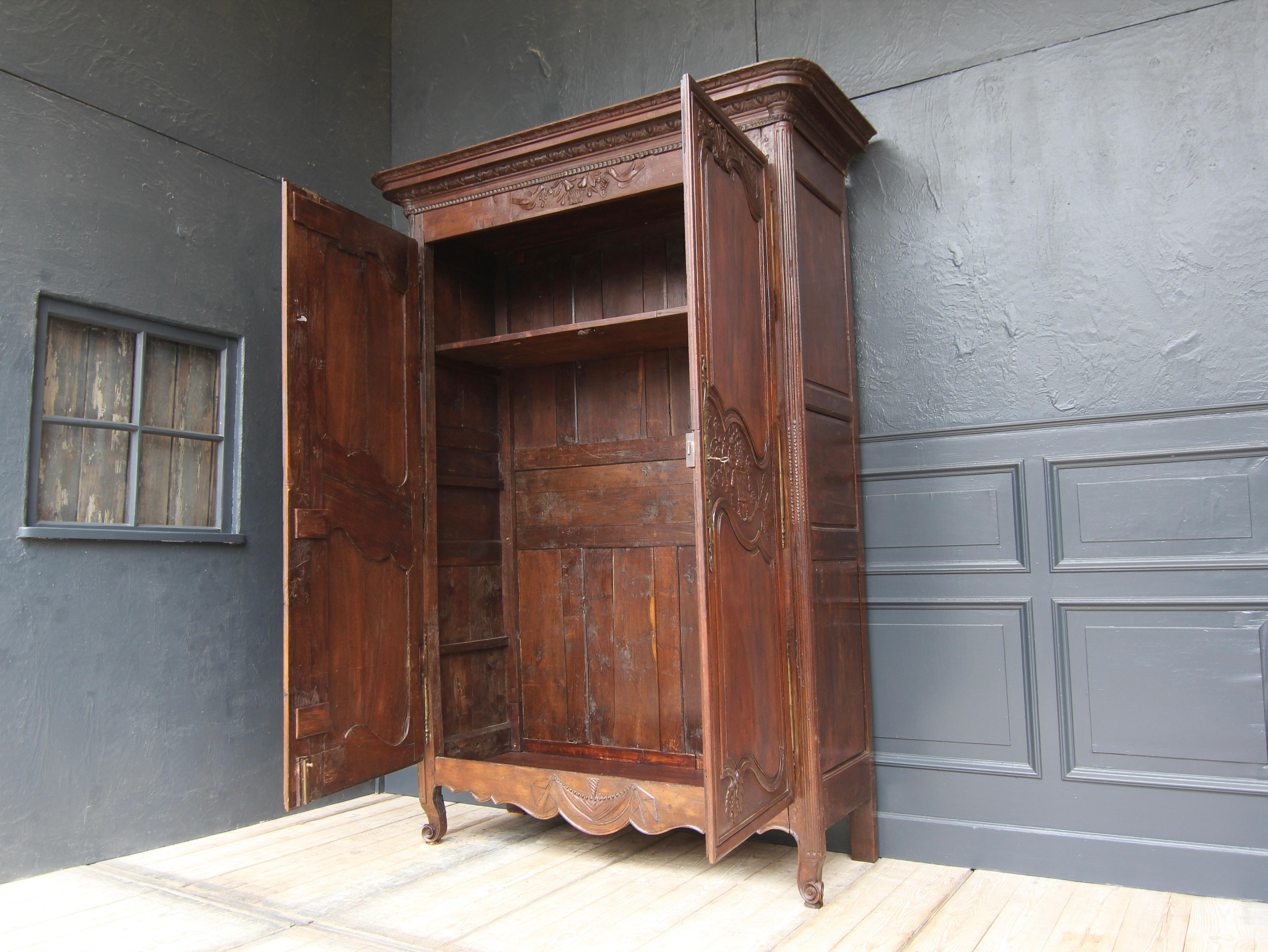 Late 18th Century French Provincial Marriage Armoire or Cabinet 1