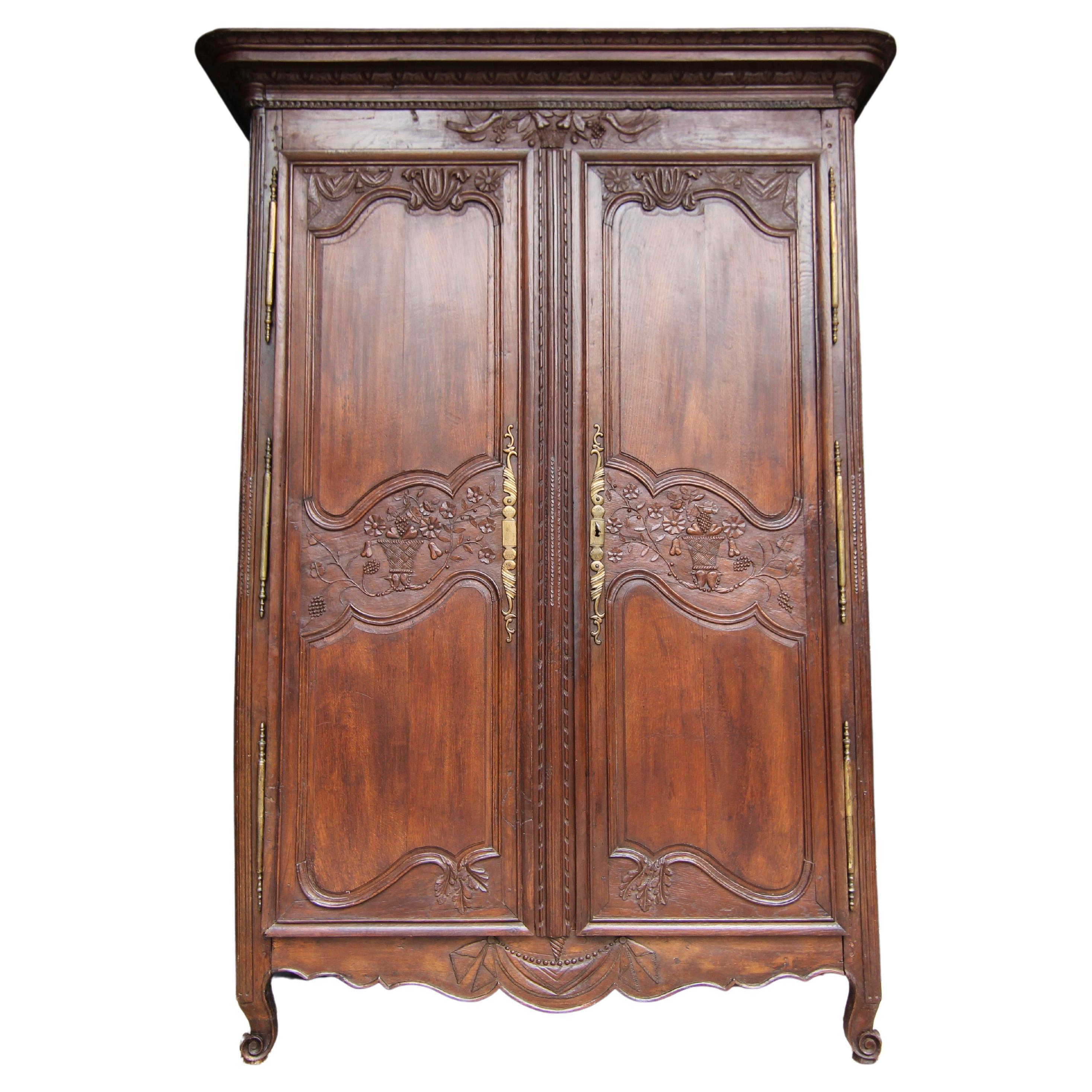 Late 18th Century French Provincial Marriage Armoire or Cabinet