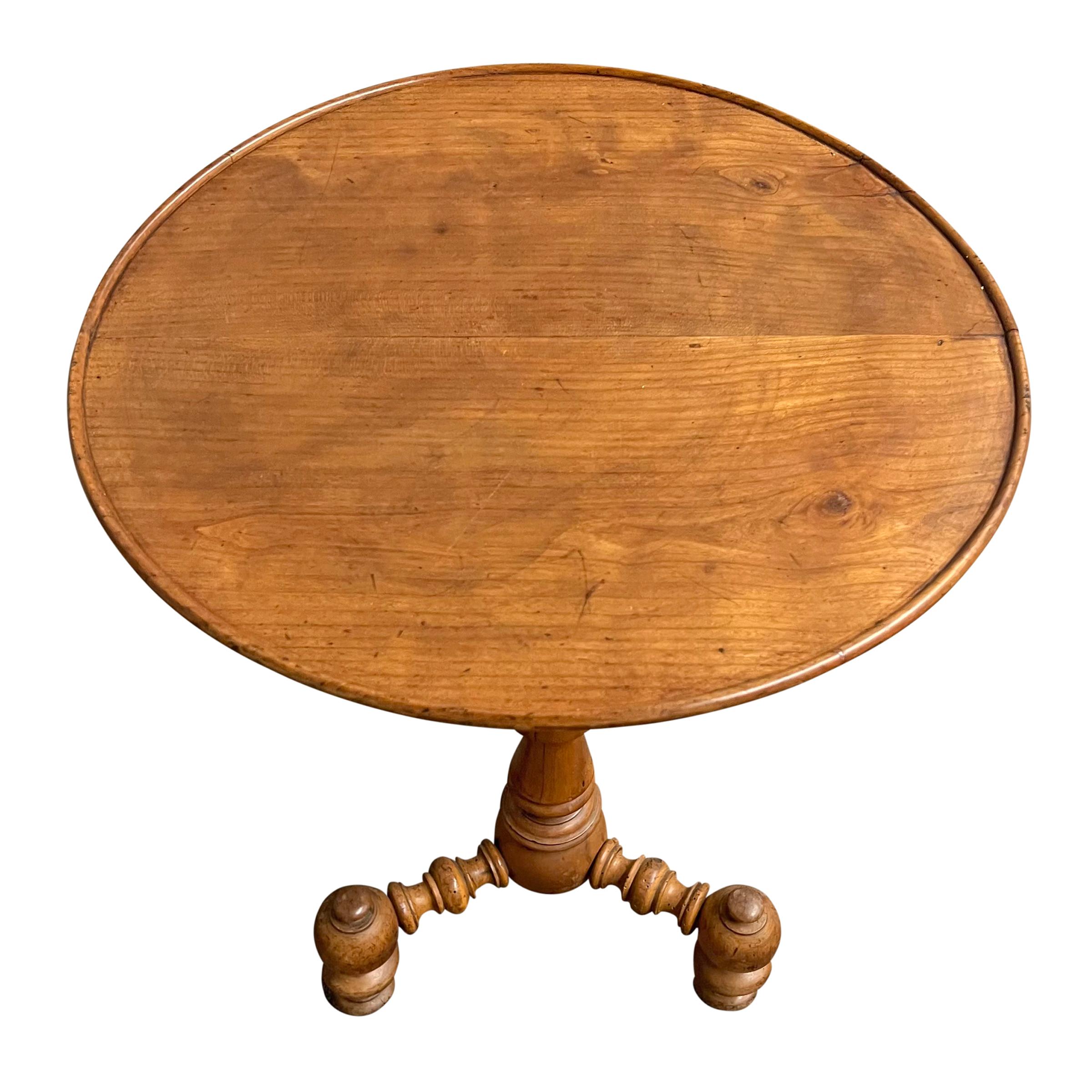Fruitwood Late 18th Century French Provincial Turned Table