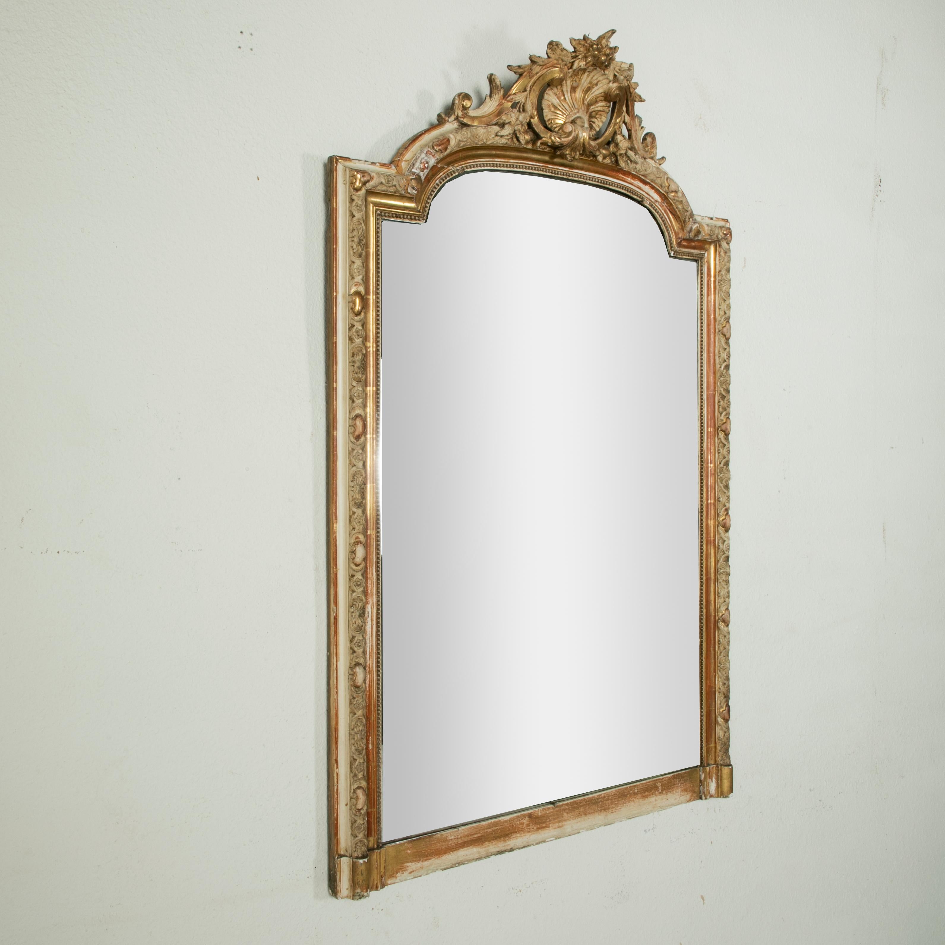 Late 18th Century French Regency Style Painted Gilt Wood Mantel Mirror 1