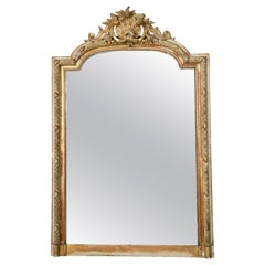 Late 18th Century French Regency Style Painted Gilt Wood Mantel Mirror