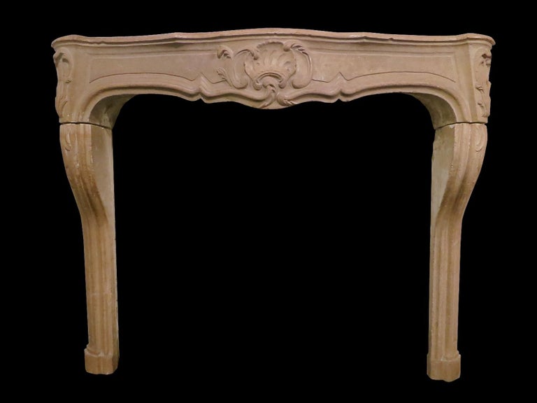 Late 18th Century, French Stone Fireplace Mantel For Sale at 1stDibs