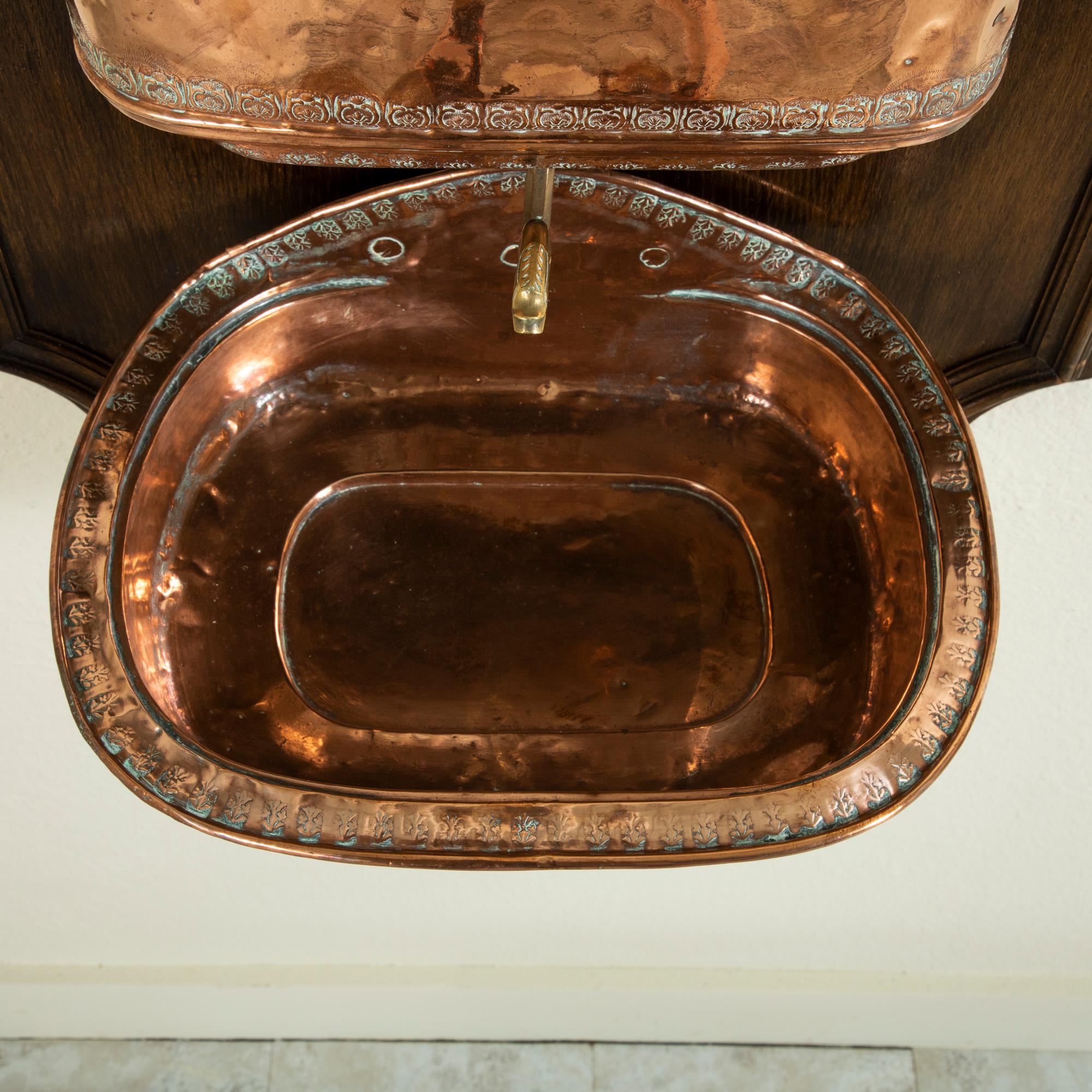 Late 18th Century French Wall Mounted Fountain or Lavabo on Oak Backer 5