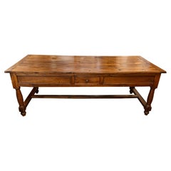 Late 18th Century French Walnut and Acacia Wood Sofa Table with Turned Legs