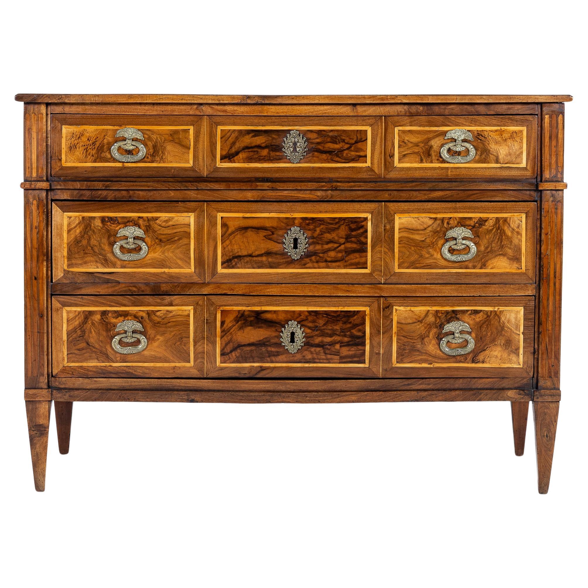 Late 18th Century French Walnut Commode For Sale