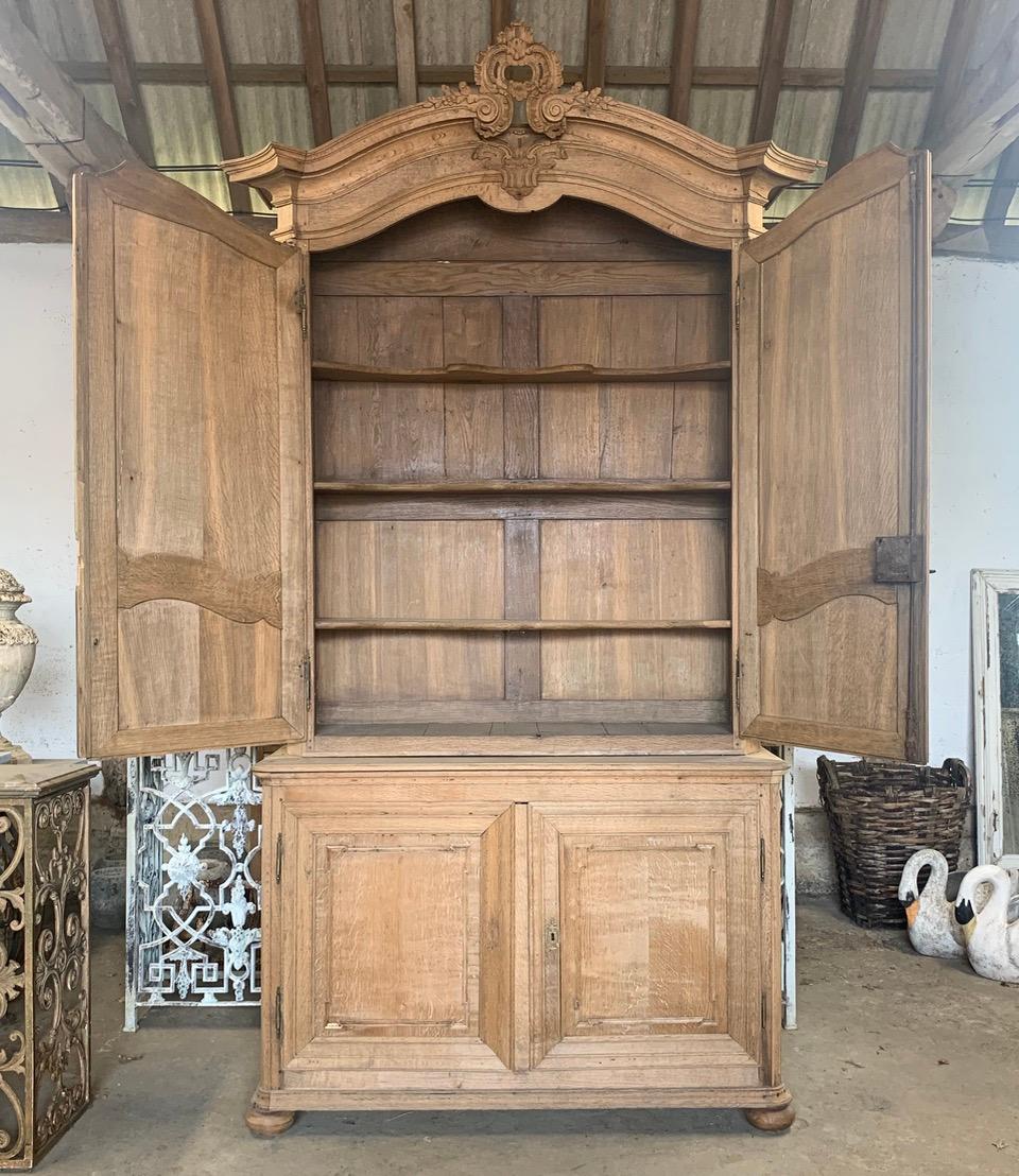 Hand-Crafted Late 18th Century French Washed Oak Cupboard For Sale
