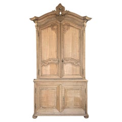 Late 18th Century French Washed Oak Cupboard