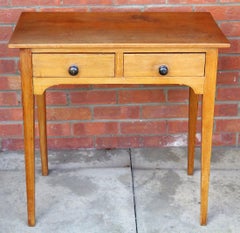 Late 18th Century George III Solid Pine Side Table 2 Drawers, circa 1790