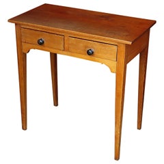 Late 18th Century George III Solid Pine Side Table 2 Drawers, circa 1790