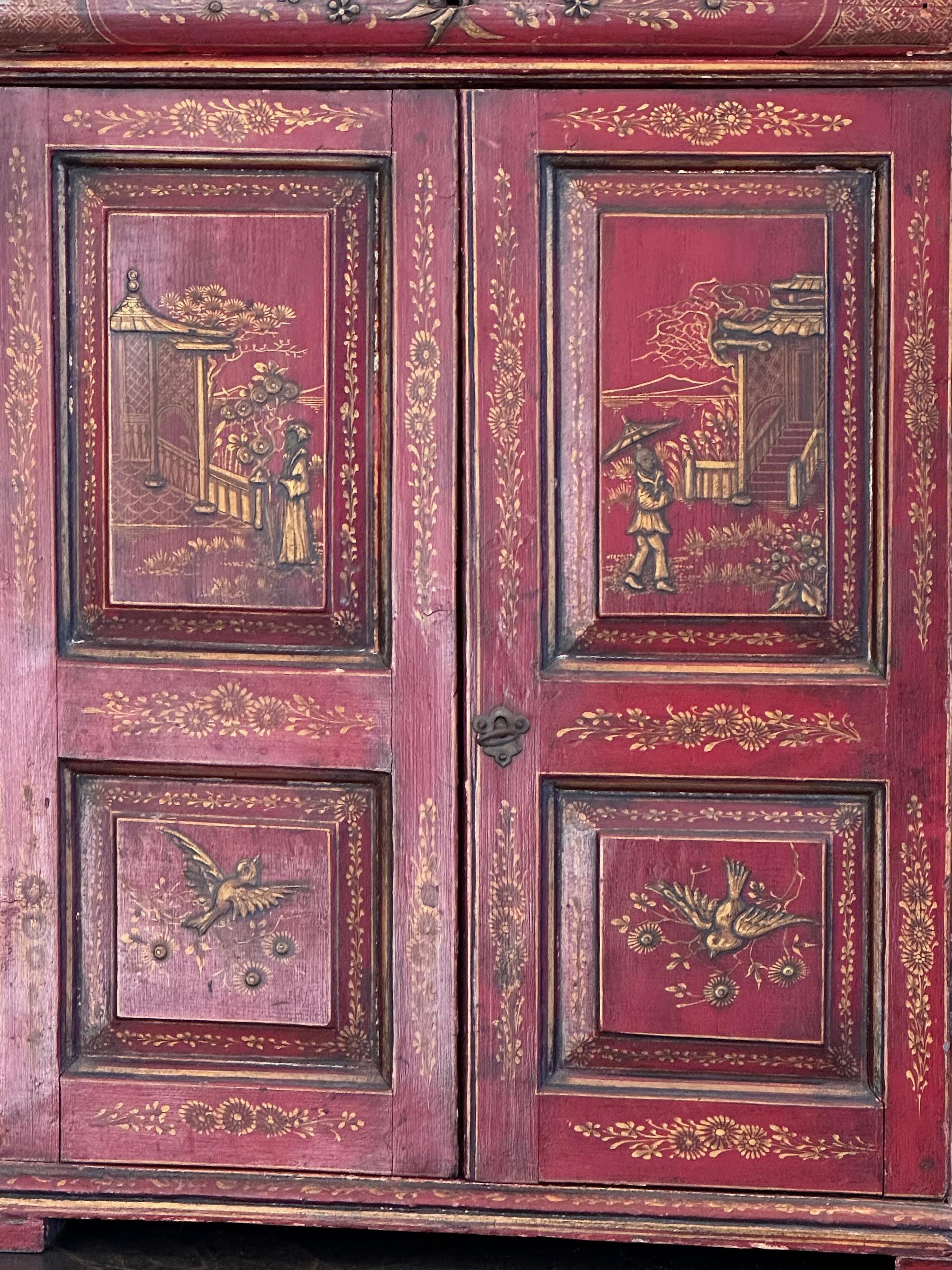 Bois Cabinet de Chinoiserie de la fin du XVIIIe siècle de George III en vente