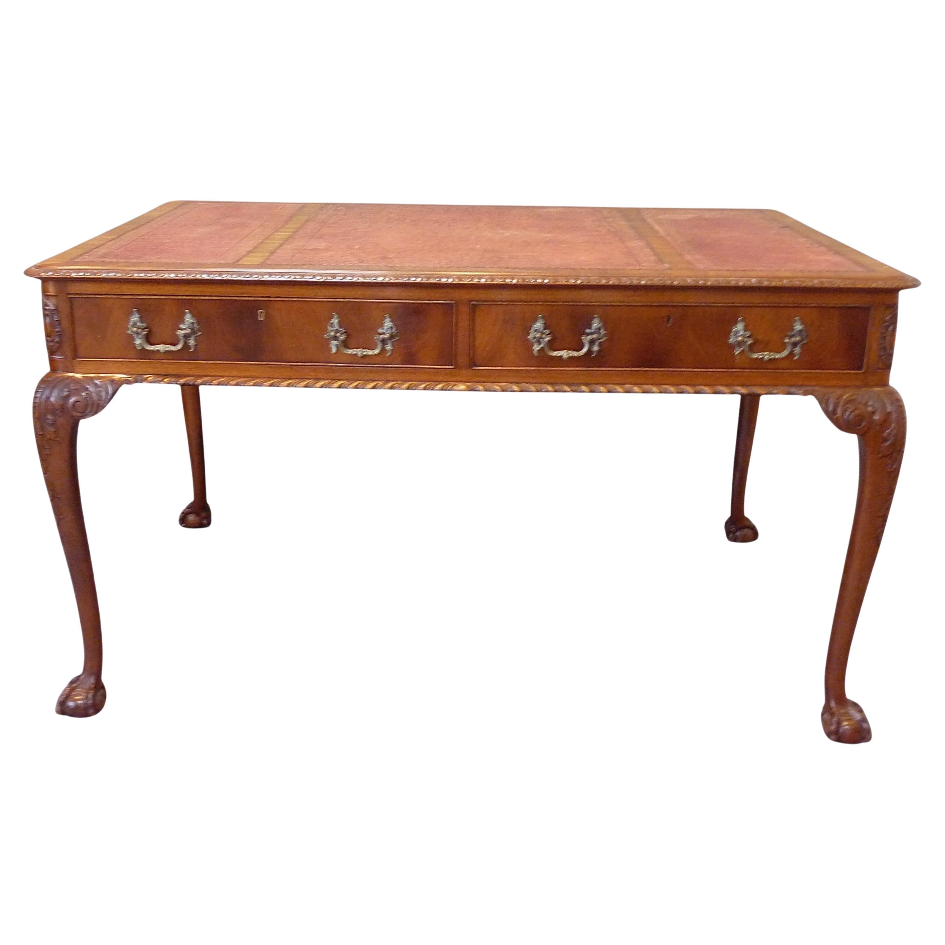 Table à écrire en acajou de style Chippendale, 19e siècle, George II en vente