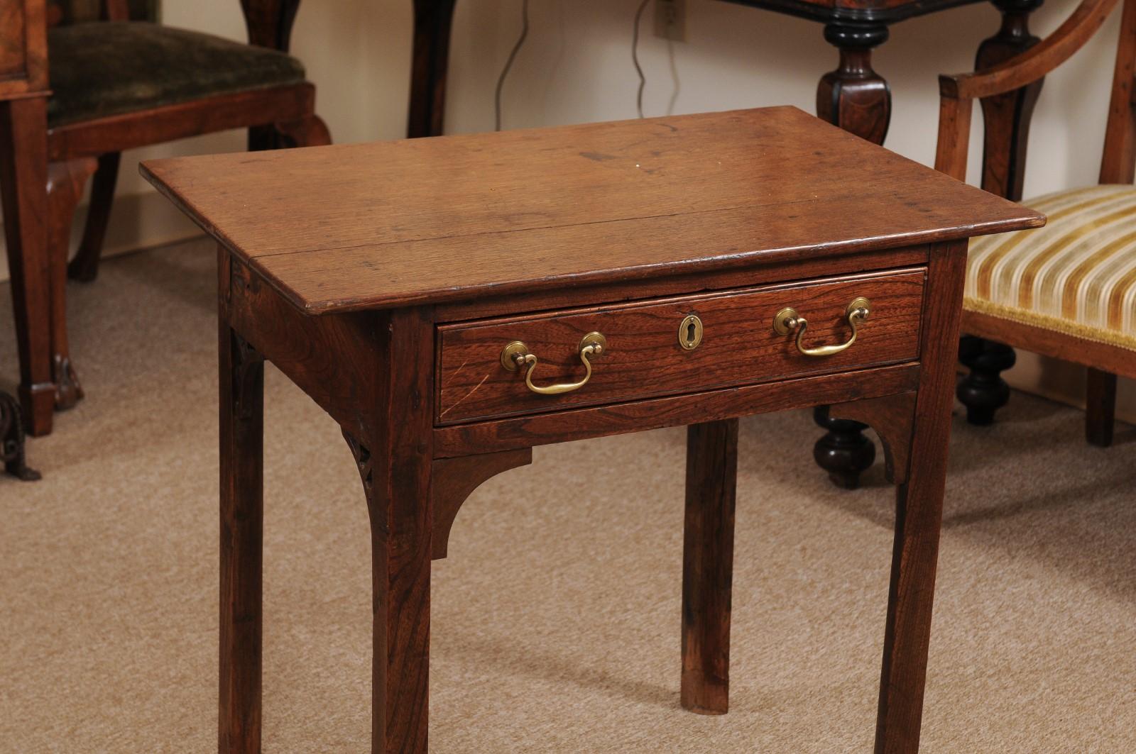Late 18th Century George III English Oak Side Table 1