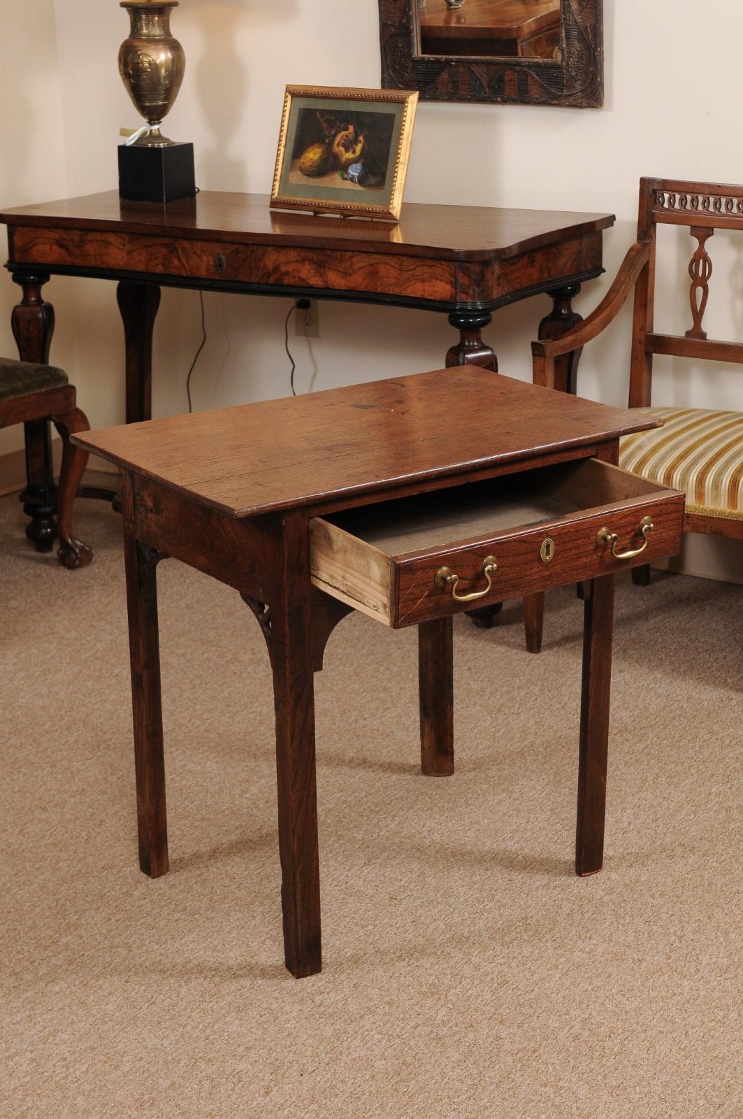 Late 18th Century George III English Oak Side Table 3