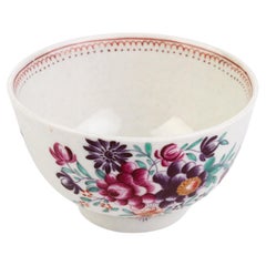 Late 18th Century George III Famille Rose Pattern Newhall Porcelain Tea Bowl