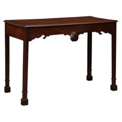 Late 18th Century George III Mahogany Console Table with Shell Carving