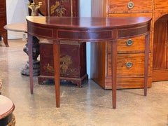 Late 18th Century George III Mahogany Demi-Lune Table