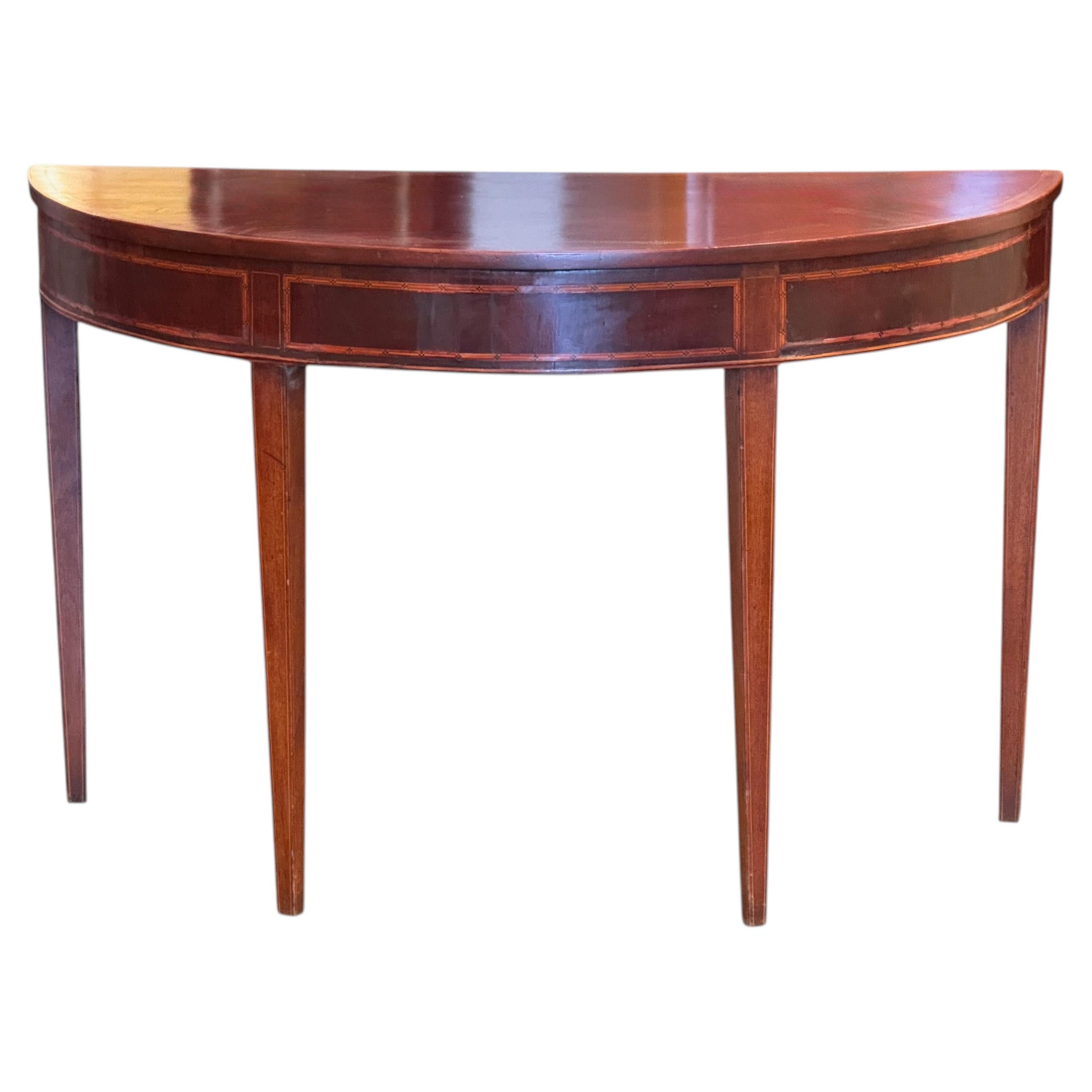Late 18th Century George III Mahogany Demi-Lune Table