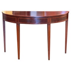 Late 18th Century George III Mahogany Demi-Lune Table