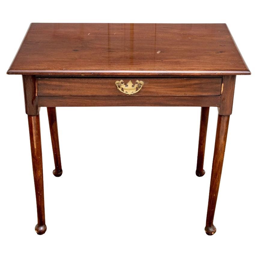 Late 18th Century George III Mahogany Queen Anne Style Work Table For Sale